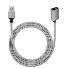 USB 3,0 USB кабель для передачи данных кабель-удлинитель для мужского и женского пола оплетка кабеля для передачи данных USB3.0 удлинитель шнура для ПК ТВ Удлинительный usb-кабель 1 м 2024 - купить недорого