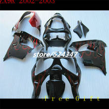 For KAWASAKI 02-03 NINJA ZX9R 02 03 F1863 ZX-9R 02 03 Body ZX 9R 9 R ZX9 R 2002 2003 Fairing red in the black 2024 - buy cheap