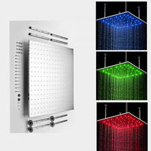 Bathroom Large LED ShowerHead 304 Stainless Steel Brushed Rainfall Shower Faucets Ceiling Mounted Bath Big Rain Overhead Panel 2024 - buy cheap