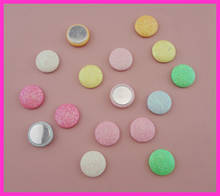 50PCS Pastel Colors 20mm Glitter Covered round Button with flat back 2.0cm sweet bling bling beads buttons decorate Garments bag 2024 - buy cheap