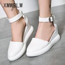 XMWRLW/женские босоножки из искусственной кожи; летние туфли на высоком каблуке; модные босоножки с ремешком на щиколотке для женщин; коллекция 2020 года; летние женские босоножки с пряжкой 2024 - купить недорого