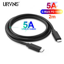 URVNS 100 Вт USB C к USB C кабель 5A E-MARK PD Быстрая зарядка шнур данных подходит для MacBook pro 16 Air/мобильный телефон/Ноутбуки 2024 - купить недорого