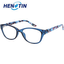 Henotin óculos de leitura com estampa floral, masculino e feminino, dobradiças de mola de qualidade 2024 - compre barato