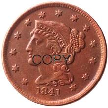 Monedas de EE. UU. 1841 pelo trenzado grandes monedas de cobre 100% 2024 - compra barato