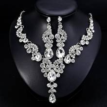 Fashion Jewelry Sets Wedding Faux Crystal Rhinestone Decor Necklace Earrings Jewelry Set Gift For Women Exquisite Accessory 2020 2024 - buy cheap