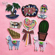 Sequin Cacti Tree Patch Iron on Badge embroidery Cat Sheep Patches Embroidered Applique Sewing Patch Clothes Sequins Stickers 2024 - buy cheap