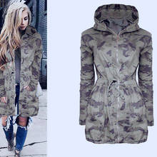 Womens Fashion Hooded Long Coat Jacket Windbreaker Camouflage Outwear Ladies Autumn Winter Coats Hoodies Streetwear 2024 - buy cheap