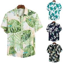 MONERFFI Men Casual Shirts Fashion Hawaiian Printed Short-sleeve Beach Shirts Holiday Floral Camisa Masculina 2021 Summer 2024 - buy cheap