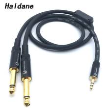 Haldane-Cable adaptador de Audio estéreo a Dual, 3,5mm, 6,35mm, 3,5mm a 2x6,5mm, OFC 2024 - compra barato