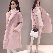 Winter Jacket Women Suede Fur Winter Coat 2021 Fashion Thick Faux Sheepskin Long Jacket Overcoat Female Solid Warm Trench Coats 2024 - buy cheap