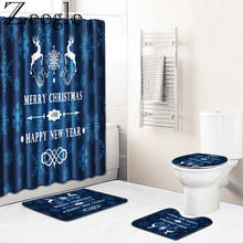 Alfombrilla de baño con tapa de inodoro, juego de cortinas de baño, Juego de 4 Uds. 2024 - compra barato