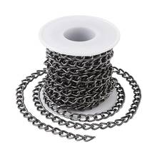 Pandahall-rollo de cadenas trenzadas de aluminio, sin soldar, enlaces de cadenas cruzadas, Color bronce con carrete para fabricación de joyas DIY, 5m 2024 - compra barato