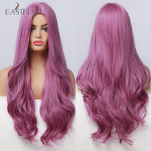 EASIHAIR Synthetic Purple Hair Wigs Long Natural Wavy Colored Hair Wigs for Women Heat Resistant Fiber Cosplay Lolita Party 2024 - buy cheap
