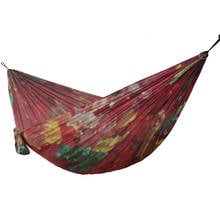 Pano de pára-quedas colorido impresso hammock para o jardim ao ar livre sobrevivência viagem acampamento durável lazer pendurado balanço hammock 2024 - compre barato