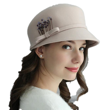 2020 mulheres chapéu fedoras outono inverno quente lã feltro boné feminino coreano de alta qualidade moda elegante bordado vintage senhora chapéus 2024 - compre barato