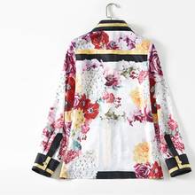 Big Size Blouse High Quality Women Turn-down Collar Charming Flower Print Long Sleeved Female Tops Shirt 4xl 5xl 6xl 2024 - buy cheap