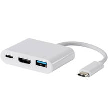 Кабель-адаптер Thunderbolt 3 Type C USB 3,1-4 K HDMI VGA 3 в 1 для Apple macbook & pro (thunderbolt-3 порта) 2024 - купить недорого