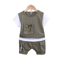 New Summer Children Girls Fashion Clothing Baby Boys Cotton T Shirt Shorts 2Pcs/sets Kid Infant Clothes Toddler Casual Tracksuit 2024 - купить недорого