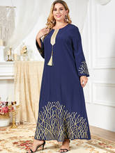 Vestido árabe musulmán Vintage para mujer, caftán marroquí de manga larga bordado, Hijab, ropa islámica, Abaya de Dubái 2024 - compra barato