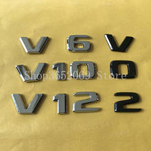 V6 V8 V10 V12 Letter Number Emblem Logo Car Styling Fender Side Discharging Capacity Badge Sticker for Benz 2017 Flat Font 1pc 2024 - buy cheap