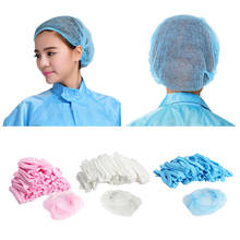 10pcs Disposable Hair Caps Head Anti-Dust Bouffant Kitchen Tanning Cap Pink 2024 - buy cheap