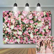 Фоны для фотосъемки с изображением цветов и стен розовые и белые розы весенние фоны для фотосъемки Детский праздник для свадебной студийной фотосъемки 2024 - купить недорого