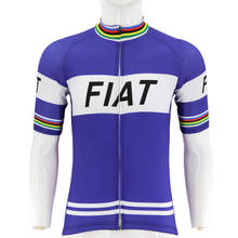 Wholesale custom classic retro cycling jersey blue white men summer bike wear clothing Anti-sweat 100% Polyester Breathable 2024 - buy cheap