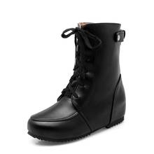 Big Size 19 boots women shoes ankle boots for women ladies boots shoes woman winter Solid color round head tie 2024 - buy cheap