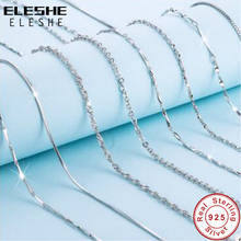 ELESHE Authentic 925 Sterling Silver Basic Chain Necklace for Women Cross Box Chain Necklace Fashion Jewelry Christmas Gift 2024 - buy cheap