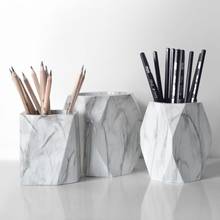 Nordic Marble Desk Pens Pencil Holder Case Makeup Brush Storage Box Organizer 2024 - buy cheap