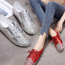 new 2019 fashion casual shoes expensive diamond Silver Zapatillas Mujer Flats shoes woman 2024 - buy cheap