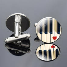 Musical Instruments Piano Flute Violin Guitar Music Symbol French Shirt Cufflinks for Men Wedding Cufflinks Cuff Links 2024 - buy cheap