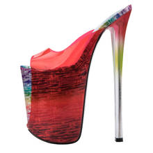 Sapatos de salto alto feminino sexy, calçado de casamento pvc de deslizamento 22cm, salto alto fino, vestido de bico, sapatos de festa sexy para mulheres 2024 - compre barato