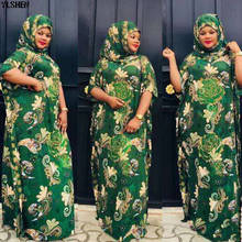 Vestido africano estampado para mujer, ropa Africana Dashiki, talla grande, con diamantes, Túnica africana, vestido musulmán con bufanda 2024 - compra barato