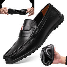2020 Genuine Leather Men Casual Shoes Brand Italian Men Loafers Moccasins Breathable Slip on Black Driving Shoes Plus Size 38-47 2024 - buy cheap