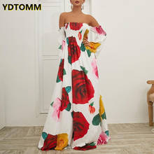 Luxury Summer Dress Women Casual Floral Ball Gown Boho Beach Maxi Dresses Female Strapless Backless Long Party Dress 2021 New 2024 - buy cheap