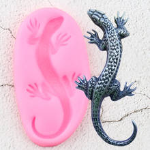 Lagarto Gecko Salamander Molde de Silicone Fondant de Decoração Do Bolo de Coco Do Queque Ferramentas Argila do Polímero de Chocolate Candy Moldes Gumpaste 2024 - compre barato