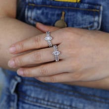Серебряный цвет 5А маркиза CZ кубический цирконий обручальное кольцо для женщин размер США 6 7 8 2024 - купить недорого
