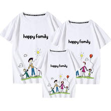Camiseta look familiar, roupas de família combinar, mãe, pai, filha, verão, crianças, manga curta, camiseta letra 2024 - compre barato