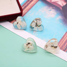 Sweet Heart Dried Flowers Inside Earrings Resin Wedding Valentine's Gift Jewelry 2024 - buy cheap