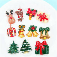 Cute Christmas Resin Cabochons Ornament Accessories DIY Jewelry Findings Gift Box Tree Bell Animal Deer Candy Cane Kawaii Patch 2024 - buy cheap