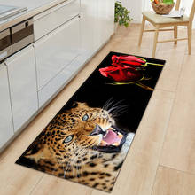 Напольный коврик 3D Животные принт Прихожая Кухня коврики с леопардом тигром Гостиная коврик для балкона коврик для ванной нескользящие вход ковры 2024 - купить недорого