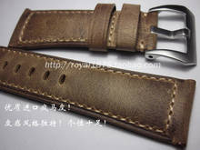 24mm 26mm Handmade vintage Bracelet Brown Top Quality Crazy Horse Watch belt Genuine Leather Watchband Wristband Watch Strap 2024 - buy cheap