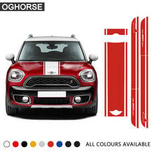 Adesivo para porta traseira do capô do carro, adesivo com listras laterais da porta traseira do motor all4 para mini cooper work s countryman f60 2017 presente 2024 - compre barato