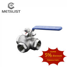 METALIST 1/2" DN15 SS304 Stainless Steel Sanitary BSPT Female Threaded T Type 3 Way Ball Valve Pipe Fittings with Vinyl Handle 2024 - buy cheap