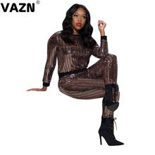 VAZN-Conjunto de 2 piezas formado por un pantalón largo y liso, para la oficina, joven, informal, manga larga, 2020 2024 - compra barato