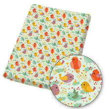 Polyester Cotton Fabric Cartoon Cute Birds Printed Fabric DIY Sewing Home Textile Garment Bag Material IBOWS 80g  45*145cm/pc 2024 - buy cheap
