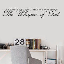 Christian Quote Wall Sticker let us be silent that we may hear The Whispers Of God decals Bedroom Decor Art poster mural DG178 2024 - buy cheap