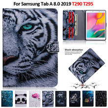 Fashion Tiger Lion Panda Animal PU Leather Tablet Cover Funda For Samsung Tab A 8.0 2019 Case SM-T290 SM-T295 Stand Wallet Shell 2024 - buy cheap