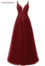 ANGELSBRIDEP Spaghetti Straps Long Evening Party Dress Formal Applique Floor-Length Vestidos de festa Gala Prom Gowns 2024 - buy cheap